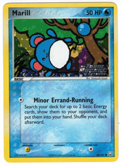 Marill 68/109 EX Team Rocket Returns Reverse Holo Common Stamped Pokemon Card - Image 1