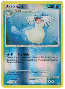 Sealeo 62/123 Mysterious Treasures Reverse Holo Uncommon Pokemon Card - Image 1