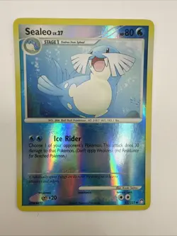 Sealeo 62/123 Mysterious Treasures Reverse Holo Uncommon Pokemon Card - Image 3