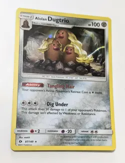 Alolan Dugtrio 87/149 Rare Holo Pokemon TCG Card Sun & Moon Base Set NM - Image 1