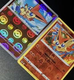 7 Card Lot Victini Pokemon TCG Reverse Holos English 023/195 & Japanese 012/086 - Image 3