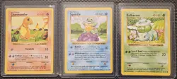 Pokemon 1999 Shadowless Base Set - Chamander, Squirtle, Bulbasaur - NM Cards - Image 1
