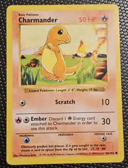 Pokemon 1999 Shadowless Base Set - Chamander, Squirtle, Bulbasaur - NM Cards - Image 2