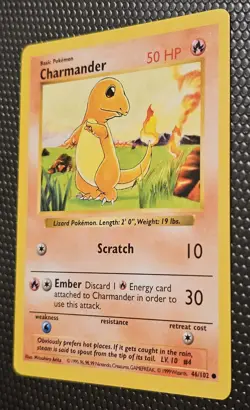 Pokemon 1999 Shadowless Base Set - Chamander, Squirtle, Bulbasaur - NM Cards - Image 3