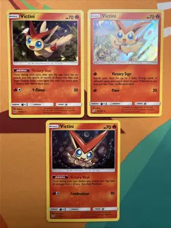 [3x] Pokemon Card Lot: Victini Holo Rare - Sun & Moon Era - NM/LP (See Pics) - Image 1