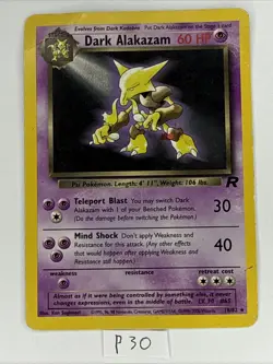 Pokemon Dark Alakazam TCG Card 18/82 Non-Holo Heavy Play - Image 1