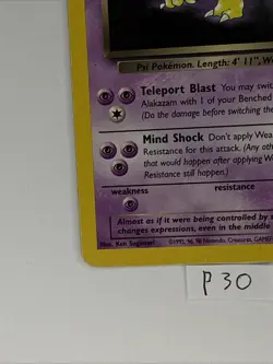 Pokemon Dark Alakazam TCG Card 18/82 Non-Holo Heavy Play - Image 2