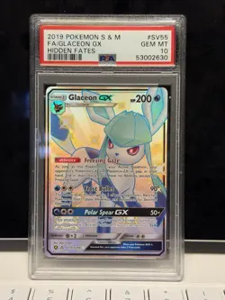 Glaceon GX SV55/SV94 Hidden Fates Shiny Vault Holo Card PSA 10 - Image 1