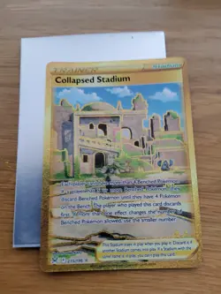 Pokemon Collapsed Stadium 215/196 SWSH Lost Origin Gold Secret Rare Card NM - Image 1