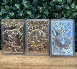 1999 Pokemon 23K Gold-Plated Burger King Nintendo Pikachu Jigglypuff Togepi - Image 1