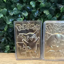 1999 Pokemon 23K Gold-Plated Burger King Nintendo Pikachu Jigglypuff Togepi - Image 2