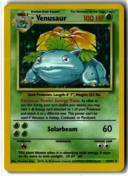 Venusaur ⭐ 15/102 WOTC Holo Rare Base Set 1999 Pokemon LP/MP - Image 1