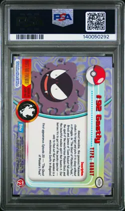2000 Pokemon Topps TV Animation Series 2 Gastly #92 PSA 9 - (140050292) - Image 2