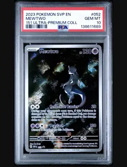 2023 POKEMON SVP EN-SV BLACK STAR PROMO 151 ULTRA-PREM COLL #052 MEWTWO PSA 10 - Image 1