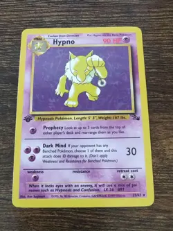 Pokemon Fossil 1st Edition Hypno 23/62 Non Holo Rare NM-MINT - Image 1