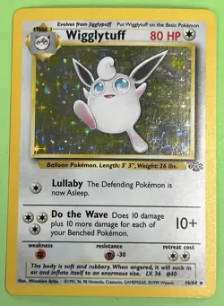 1999 POKEMON Wigglytuff 16/64 Jungle Holo NO PLAY NEAR MINT - Image 1