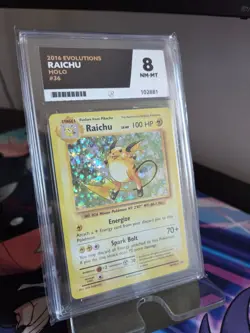 RAICHU 36/108 HOLO RARE | POKEMON 2016 EVOLUTIONS | ACE GRADED 8 NM-MT - Image 1