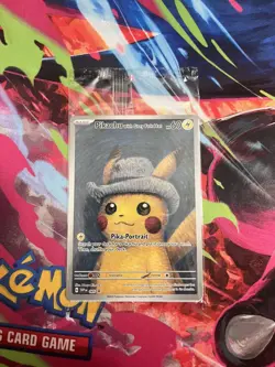 SEALED 2023 Pokemon Van Gogh Pikachu Grey Felt Hat. Super Clean - Mint - Image 1