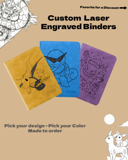 12 Pocket Laser Engraved Pokemon, One Piece, Anime TCG Binder (Made To Order) - Image 1