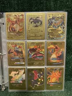 Pokemon Gold Foil Display Art Shining Charizard & More. Lot Of 18. Fast Ship! - Image 1
