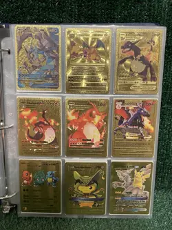 Pokemon Gold Foil Display Art Shining Charizard & More. Lot Of 18. Fast Ship! - Image 3