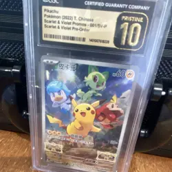 Pokemon Pikachu 001/SV-P Scarlet & Violet Promos CGC 10 Chinese Promo - Image 1