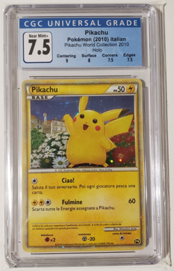 CGC 7.5 Italian Pikachu World Collection 2010 Holo Pokemon - Image 1