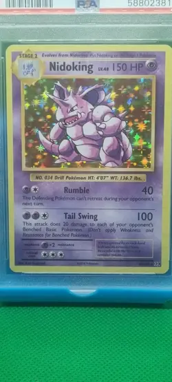 PSA 7 2016 Pokemon Nidoking Holo 45/108 XY Evolutions NEAR MINT GRADED TCG SLAB - Image 2