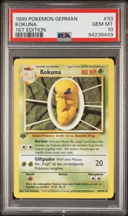 SEQUENTIAL PSA 10 HORNLIU KOKUNA WEEDLE KAKUNA 1ST ED GERMAN BASE SET POKEMON - Image 4