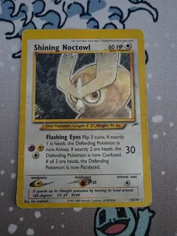 Pokemon TCG English Shining Noctowl 110/105 Neo Destiny Secret Holo Rare WOTC - Image 1