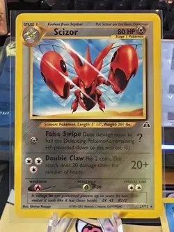 2001 Pokemon Neo Discovery Scizor 29/75 Rare - Non-Holo - WOTC - Vintage LP/NM - Image 3