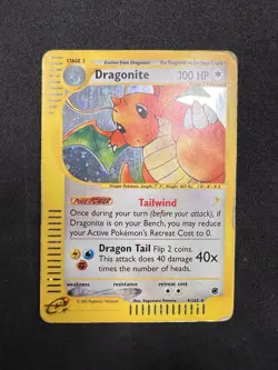 Dragonite 9/165 Holo Rare - Pokemon Expedition - Vintage E-Reader DMG - Image 1