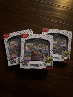 Pokemon TCG Scarlet & Violet 151 Alakazam Ex Collection FACTORY SEALED-lot of 3 - Image 1