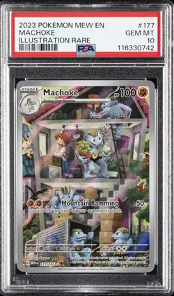 2023 POKEMON MEW EN-151 ILLUSTRATION RARE #177 MACHOKE PSA 10 - Image 1