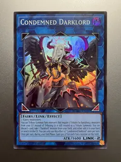 Yugioh - Condemned Darklord Super Rare MZMU-EN107, Near Mint, 1st Edition - Image 1