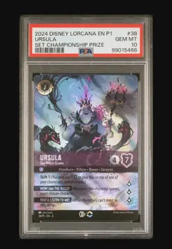 PSA 10 Ursula Sea Witch Queen Disney Lorcana Set Championship 38/P1 - Image 1