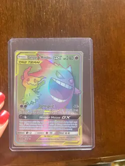 Gengar & Mimikyu GX 186/181 Rainbow Rare TAG TEAM – Team Up – Pokemon Card - Image 1