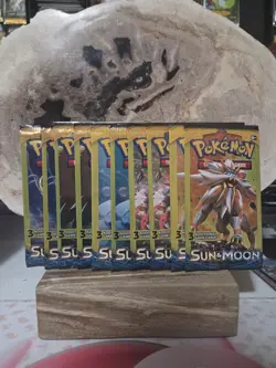 (Lot of 10) Pokemon Sun And Moon Base (3-Card) Booster Packs Factory Sealed - Image 1
