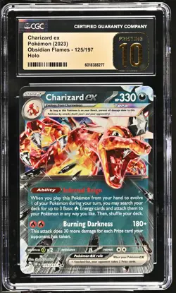 CGC 10 PRISTINE Charizard EX 125/197 HOLO Obsidian Flames Pokemon Card 277 - Image 1