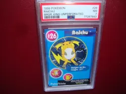 1999 Pokemon Burger King UnPerforated raichu card #26 Psa 7 Nm - Image 1