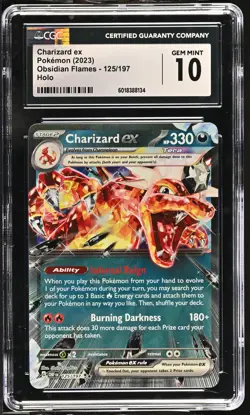 CGC 10 GEM MINT Charizard EX 125/197 HOLO Obsidian Flames Pokemon Card 134 - Image 1