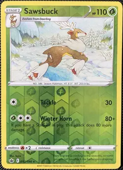 Sawsbuck 012/198 Swsh06: Chilling Reign Reverse Holo - Pokemon Card - Image 1