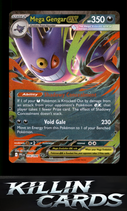 Mega Gengar ex 056/094 Pokemon Double Rare ME02: Phantasmal Flames Card NM - Image 1