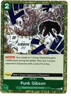 PRE ERRATA ONE PIECE ENGLISH CARD GAME HOLO CARTE OP01-058 R PUNK GIBSON - Image 1