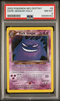 Dark Gengar Neo Destiny Holo Pokemon Card PSA 8 Mint Condition 6/105 2002 - Image 1