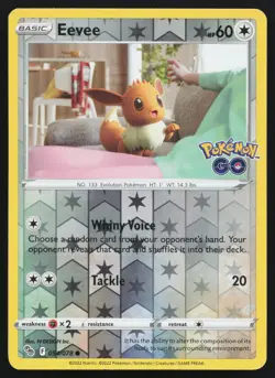 Eevee 054/078 Reverse Foil Pokemon GO Pokemon Card - Image 1
