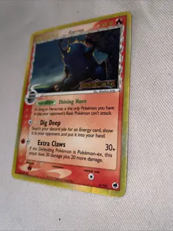 Heracross (Delta Species) 3/101 Dragon Frontiers Holo Pokemon Card 2006 MP - Image 3