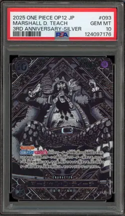 One Piece CCG Marshall.D.Teach 3rd Anniversary Japanese Silver OP09-093 PSA 10 - Image 1