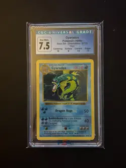 CGC 7.5 Gyarados 1999 Base Set 6/102 Shadowless Holo Pokemon Card - Image 1