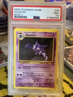 Pokemon Haunter Card 43/130 Base Set 2 PSA 7.5 Vintage 2000 - Image 1